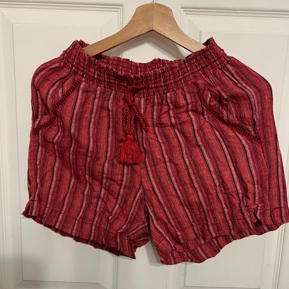 BRIGGS Red Striped Women's Shorts
